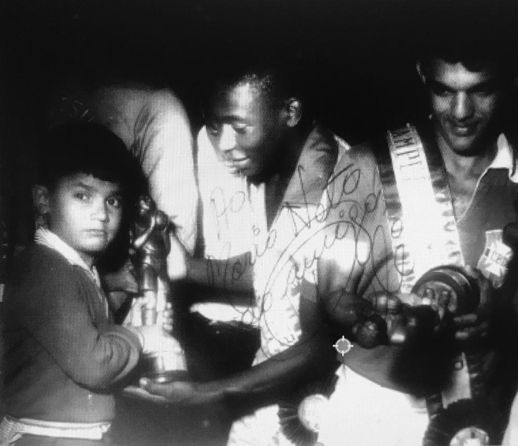 当時11歳のネット氏は、ペレとも触れ合ったという ※ネット氏提供