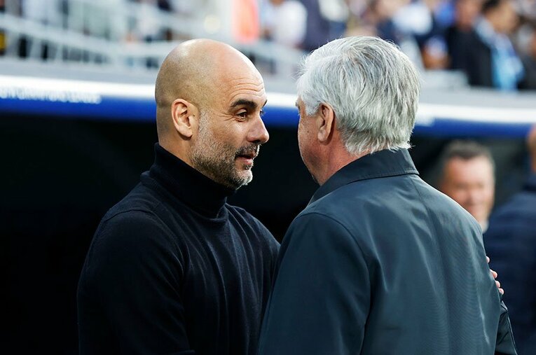 昨季CLではマドリーに屈したマンチェスター・シティ。ペップ・グアルディオラの戦術はアンチェロッティ監督率いる“欧州戦線の鬼”を上回るか ／ photograph by Daisuke Nakashima