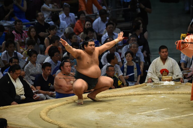 2014年7月の名古屋場所では敢闘賞を受賞　©JMPA