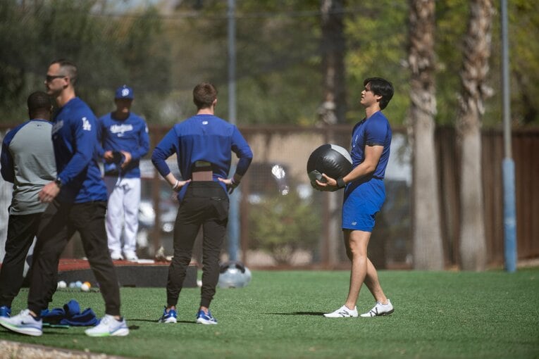 ドジャースのスプリングキャンプ、大谷翔平のトレーニング風景　©Nanae Suzuki