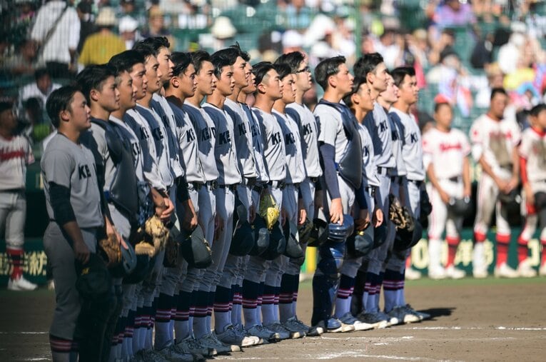 2023年、エンジョイ・ベースボールをスローガンに夏の甲子園を制した慶応高校。一方で、その後は全国の舞台に届かずにいる ／ photograph by Nanae Suzuki