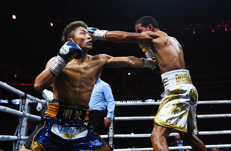  2019年5月18日、井上尚弥に敗れたエマヌエル・ロドリゲス。それまで無敗だったロドリゲスも2ラウンド1分19秒でTKO負け　©Getty Images