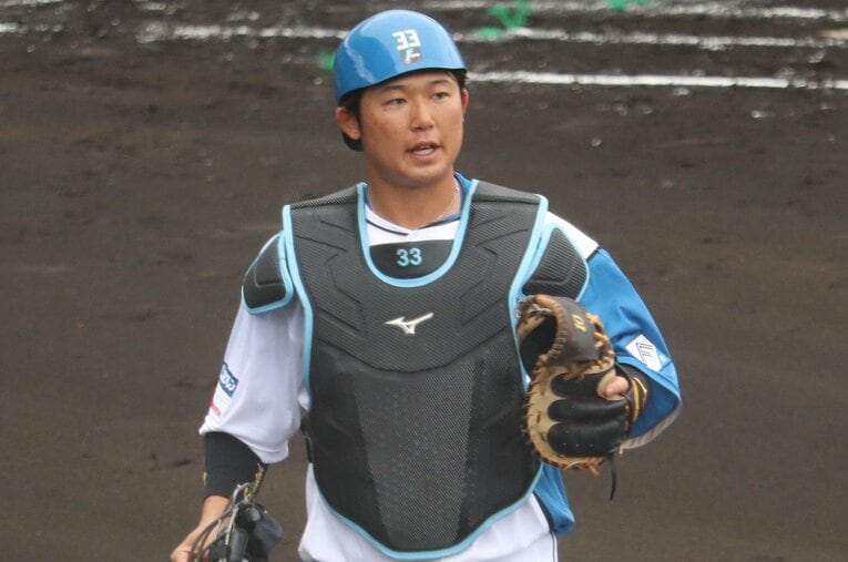 ドラフト2位で上武大から日本ハムに入団した進藤勇也。大学時代から日本代表で活躍するなど大器の片鱗を見せていた ／ photograph by Yu Takagi