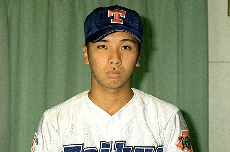 帝京大学時代の里崎©Kyodo News