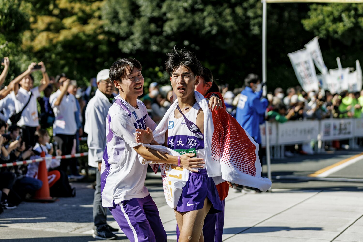 アンカーの山川は超人的な走りで最後の最後に青学大を抜き去って2位に　©Kiichi Matsumoto