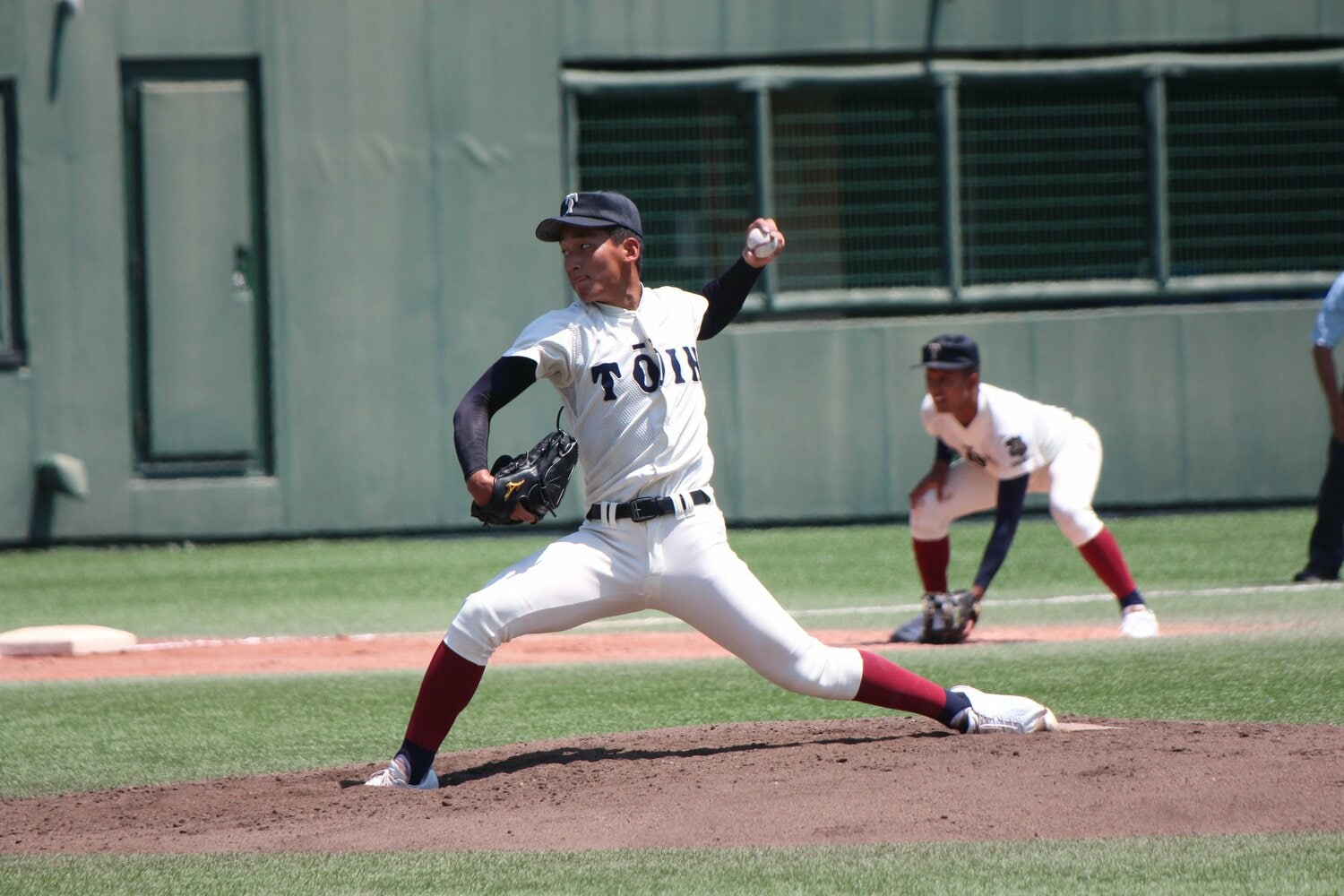 チームのエースであるプロ注目左腕の前田悠伍　©Fumi Sawai