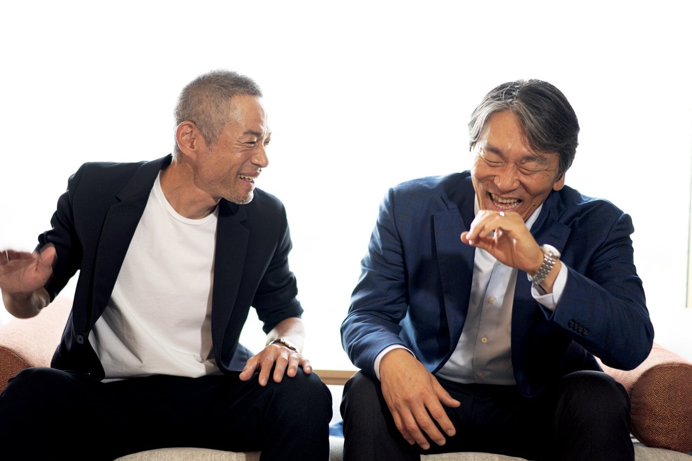 Number1112・1113号で対談したイチローと松井秀喜　©︎Naoya Sanuki