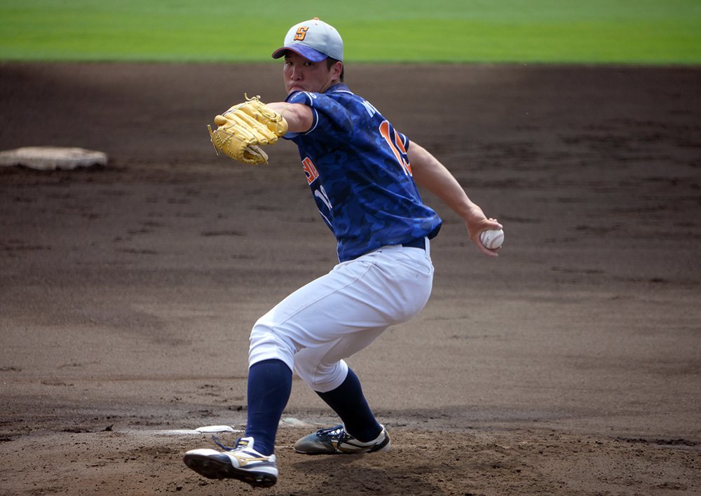 鷺宮製作所の小孫竜二投手　©PPAB-lab.