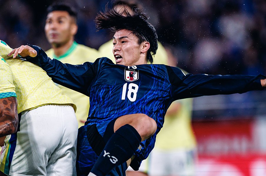 日本代表ブラジル撃破ウラ話「僕、ヘディング下手くそだった」上田綺世が完璧CKで決勝ゴールのナゼ…「リスペクトを込めた」仲間5人の協力＜Number Web＞ photograph by Kiichi Matsumoto