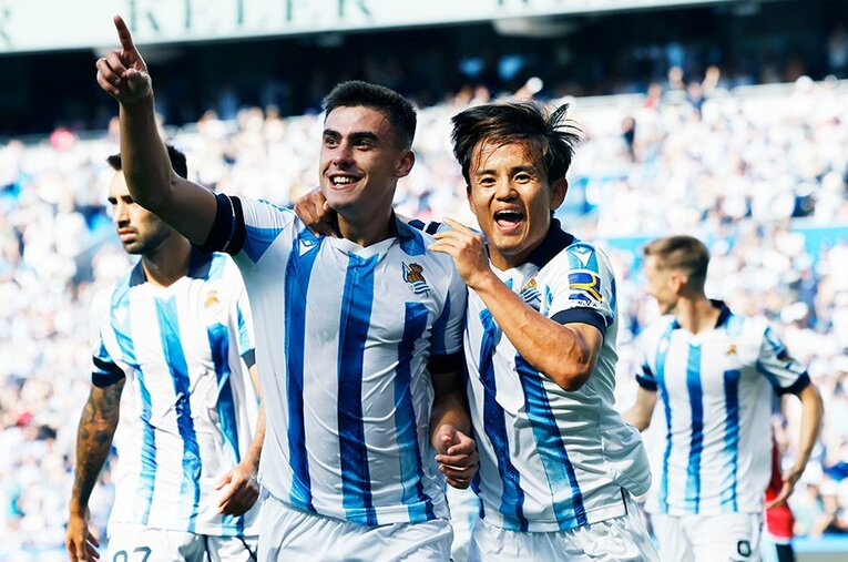 2戦連続で得点に絡んだ久保建英。しかしソシエダはホーム開幕2連戦でともにドローとなった ／ photograph by Daisuke Nakashima