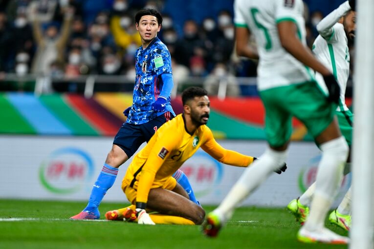 サウジアラビア戦、南野拓実のゴールシーン　©Takuya Sugiyama/JMPA