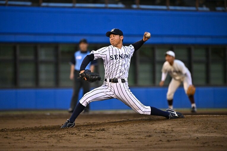 侍ジャパン大学生代表の選考合宿でも好投した渡邉　©Hideki Sugiyama