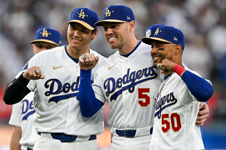 おなじみ大谷翔平、フリーマン、ベッツのMVPトリオ。ドジャースは3連覇に向けて王朝の風格を漂わせている ／ photograph by MediaNews Group/Los Angeles Daily News via Getty Images