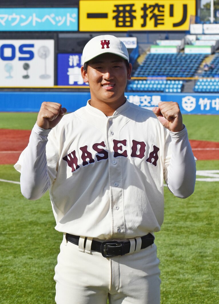 1年生ながら早大の4番を打つ川尻。今回の騒動をどう受け止めるのか　©JIJI PRESS