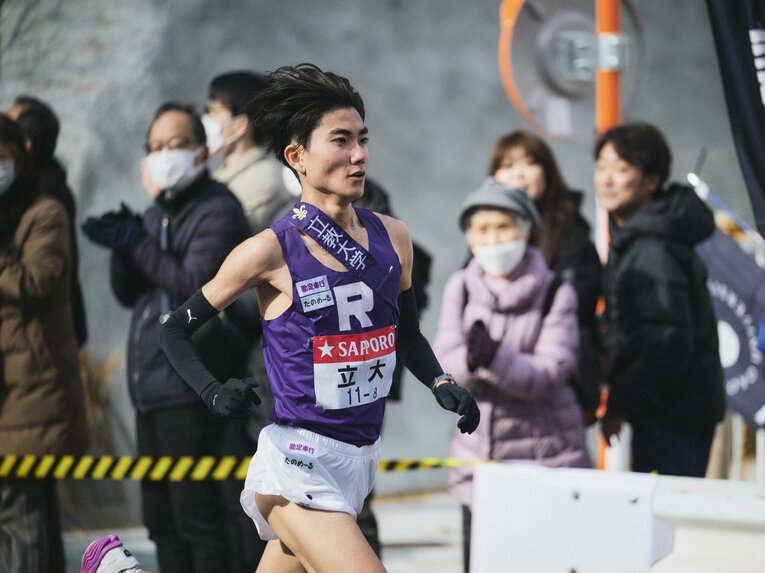 立教大、8区の山口史朗（4年）は区間6位と好走したが　©Yuki Suenaga