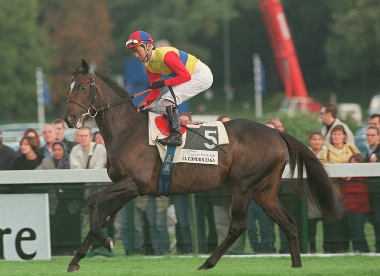1999年の凱旋門賞でモンジューから半馬身差の2着に入ったエルコンドルパサー　©AFP/JIJI PRESS