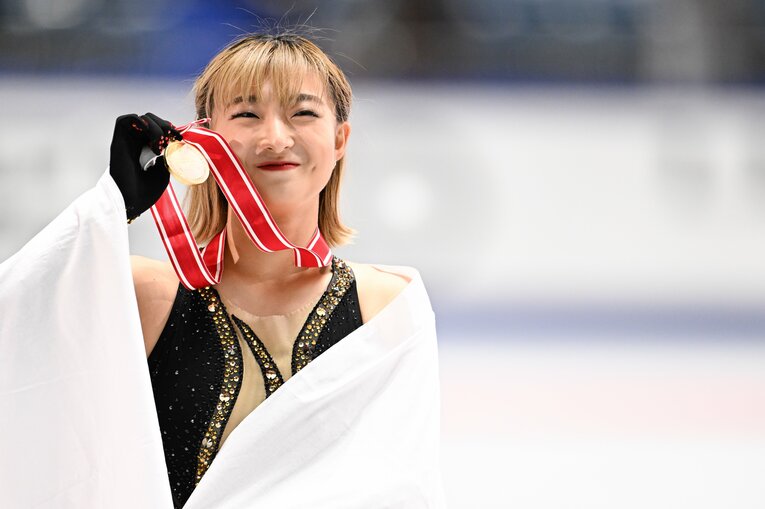 今季世界最高の総合238.88点で圧巻の金メダルにこの表情　©︎Asami Enomoto