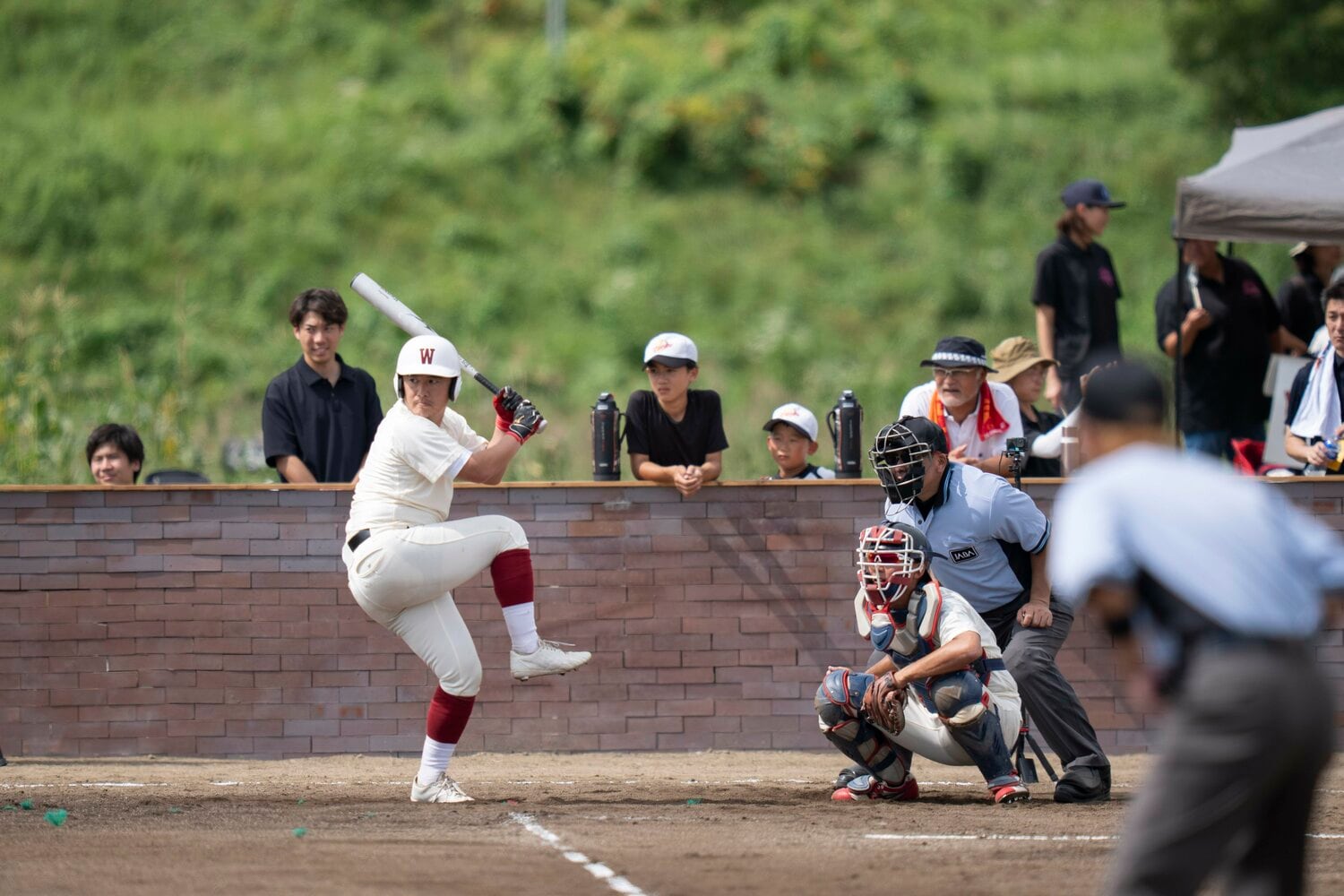 早実チームの1番・中堅手の川西啓介 ©Masaki Fujioka