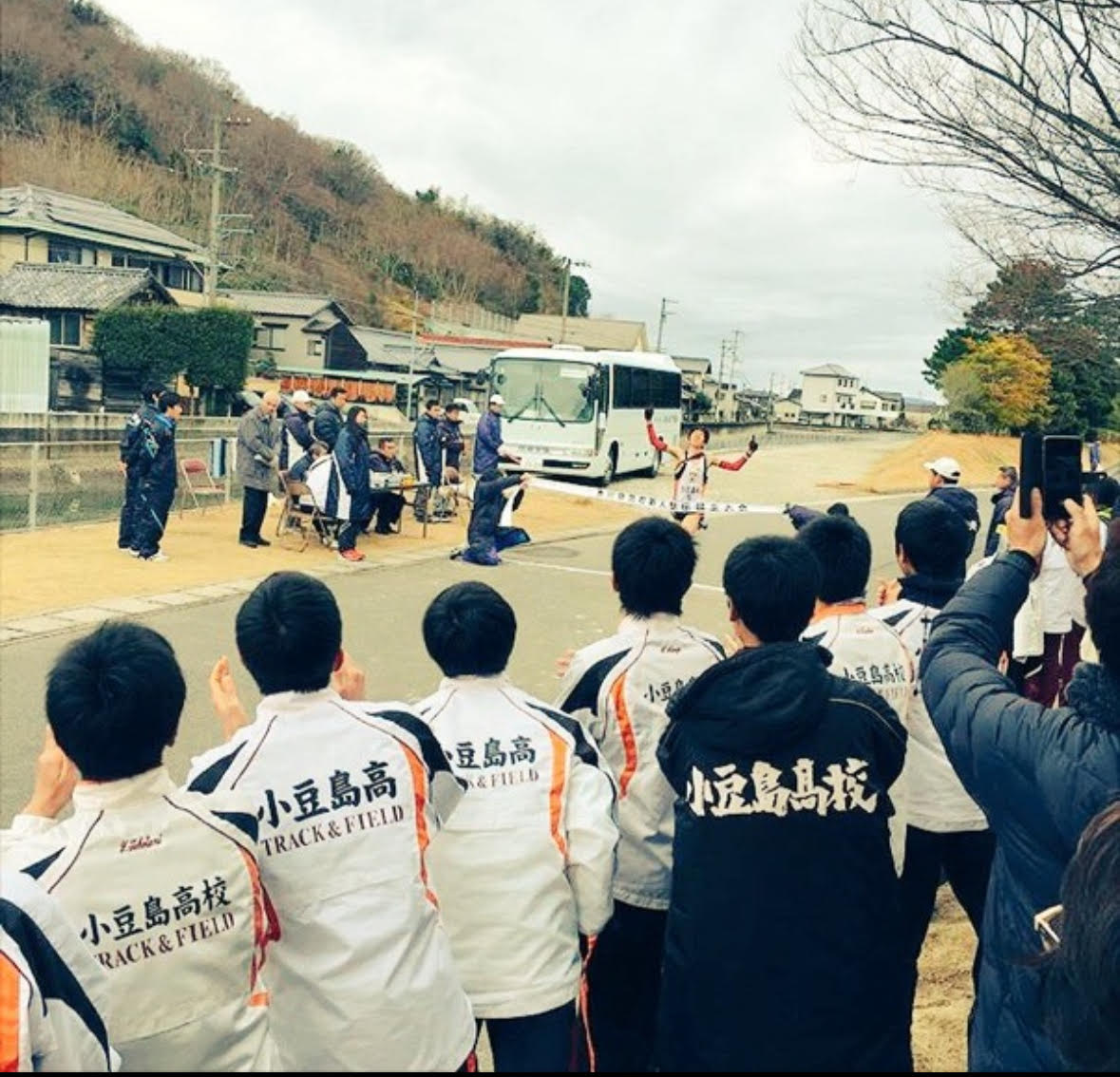 初の都大路出場を決めるゴールの瞬間。意外にも部員は淡々としていたそう/増田さん提供