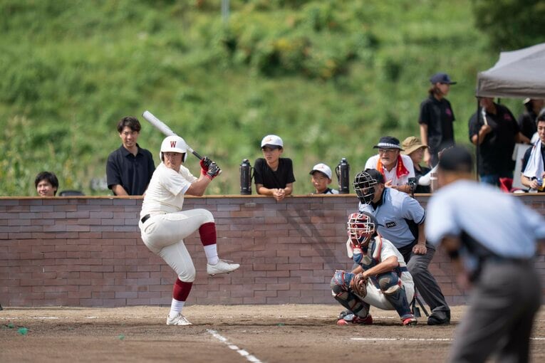 早実チームの1番・中堅手の川西啓介 ©Masaki Fujioka