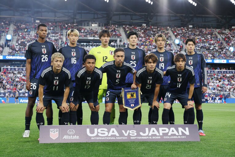 アメリカ戦にはメンバーを総入れ替えして臨んだ日本代表　©JIJI PRESS