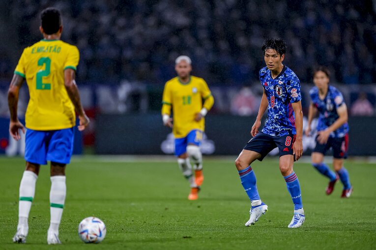 ブラジル戦での原口　©Kiichi Matsumoto/JMPA