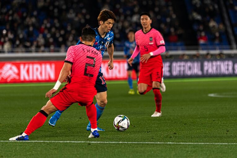 韓国戦ではゴールはなかったものの2アシストの活躍で勝利に貢献した大迫勇也　（C）JMPA