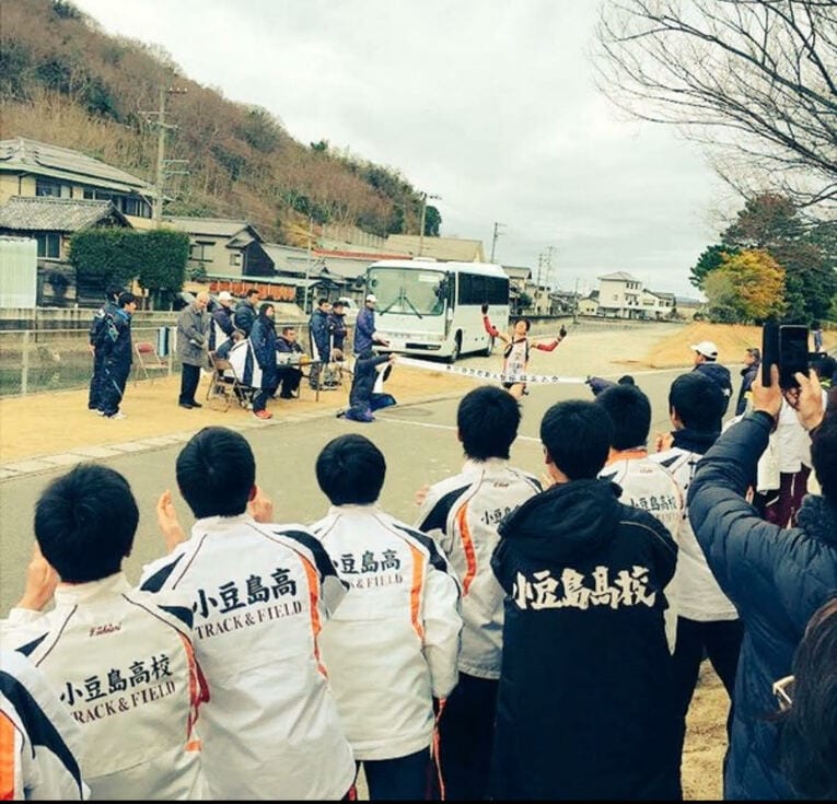 初の都大路出場を決めるゴールの瞬間。意外にも部員は淡々としていたそう／増田さん提供