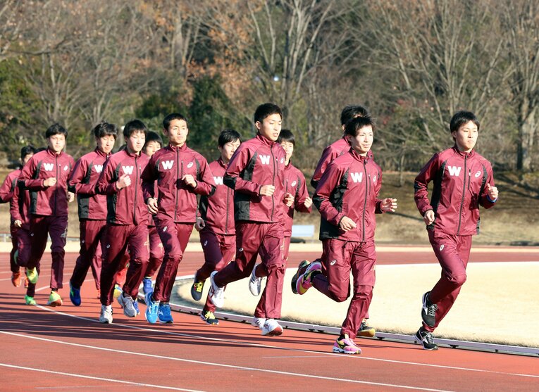 【資料写真】所沢キャンパスで練習をする早大競走部（2014年撮影）　©Nikkan Sports
