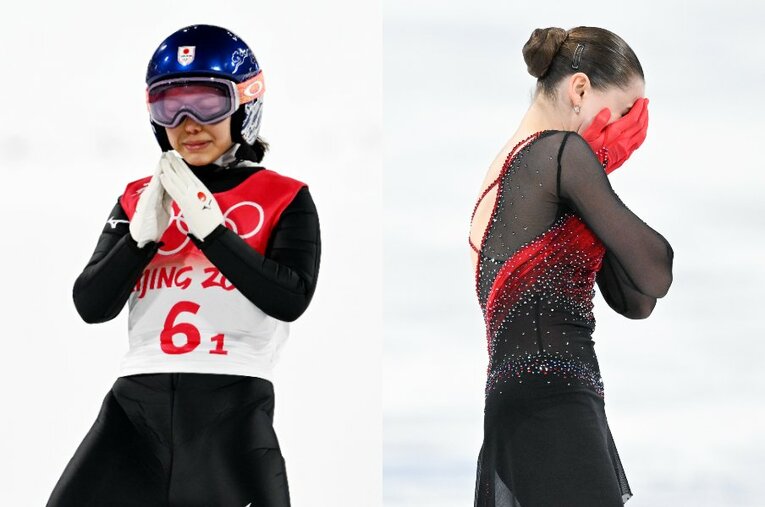 高梨のスーツ規定違反にワリエワのドーピング疑惑。2人の「不可解な涙」をはじめとして、北京五輪は最後まで話題に事欠かなかった ／ photograph by JMPA