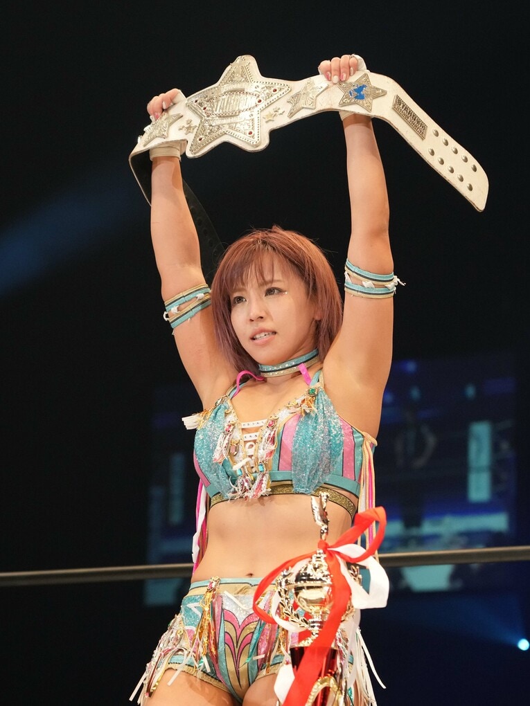 白いベルトの初防衛に成功した白川未奈