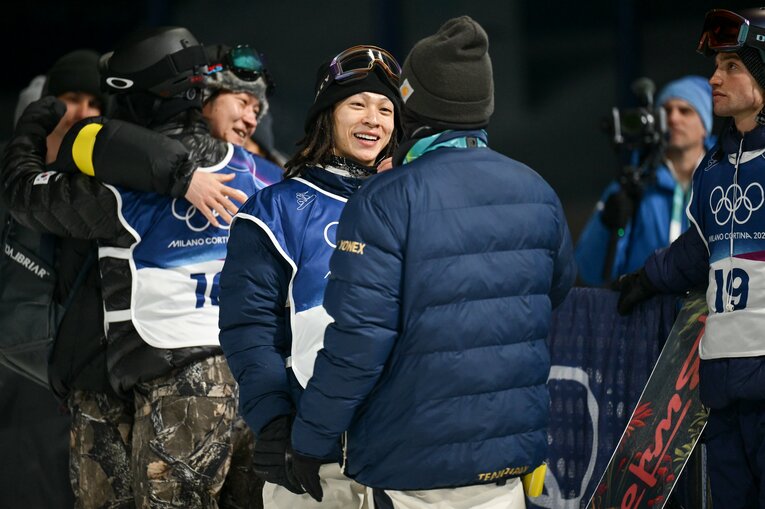 ミラノ五輪男子ハープパイプ決勝【スワイプするとそのほかの写真もご覧になれます】　©Nanae Suzuki／JMPA