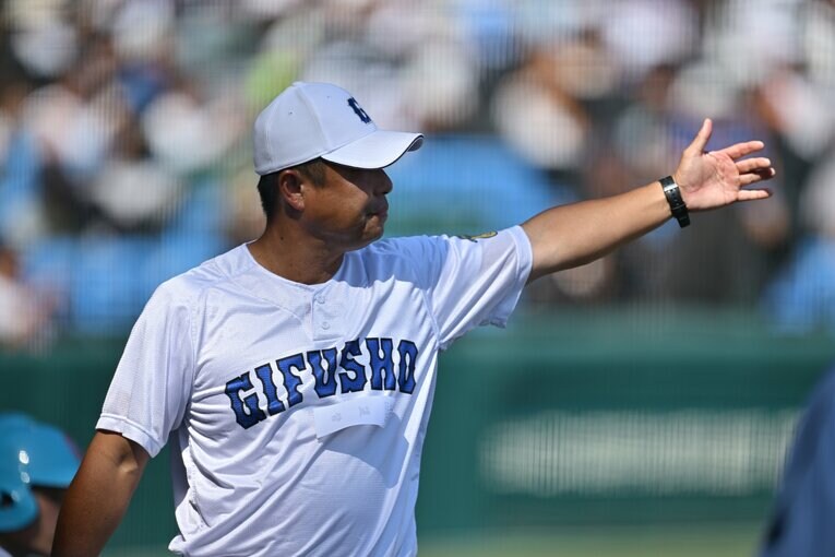 藤井潤作監督（53歳）。じつは県岐阜商ではなく市岐阜商の卒業生　©Hideki Sugiyama