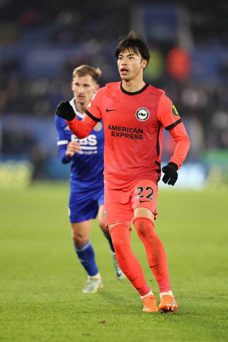 ブライトンでプレーする三笘薫　©Getty Images