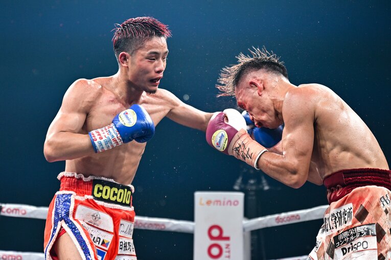 アマチュアの強豪・芦屋学園高出身の穴口は、高校で2冠を達成。芦屋大時代に東京五輪を目指したが、国内予選で敗れて一時リングから離れ、その後プロへ転身した。2021年7月デビュー、この試合まで6連勝（2KO）無敗と破竹の勢いで勝ち進み、将来性が期待されていた　©︎Hiroaki Yamaguchi