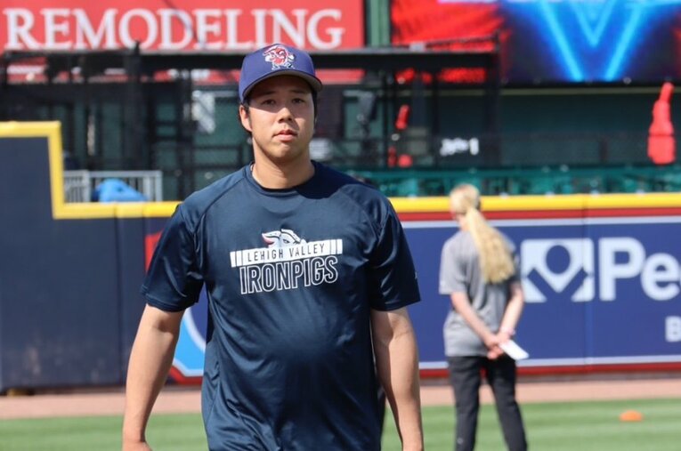 メジャー昇格を目指し奮闘を続けている青柳 ／ photograph by Yuki Yamada