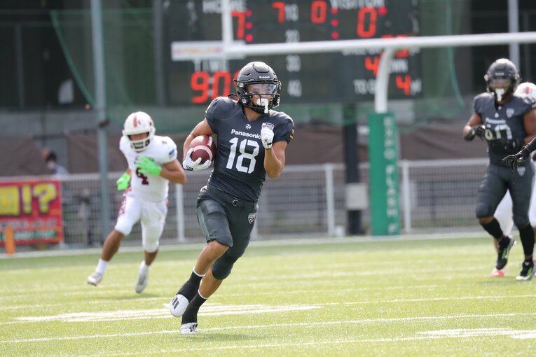 快足レシーバーとして日本トップのアメフトチーム・パナソニックインパルスで活躍する桑田の現在／チーム提供