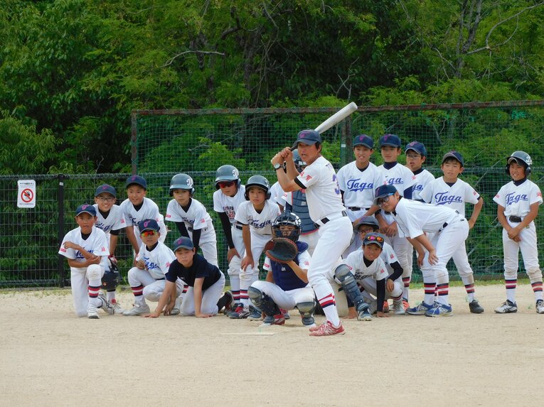 多賀少年野球クラブの練習の様子　©Jun Aida
