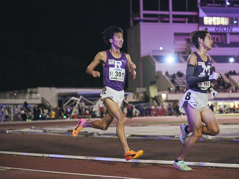 MARCH対抗戦4組を走る立教大・稲塚大祐（4年）　©Yuki Suenaga