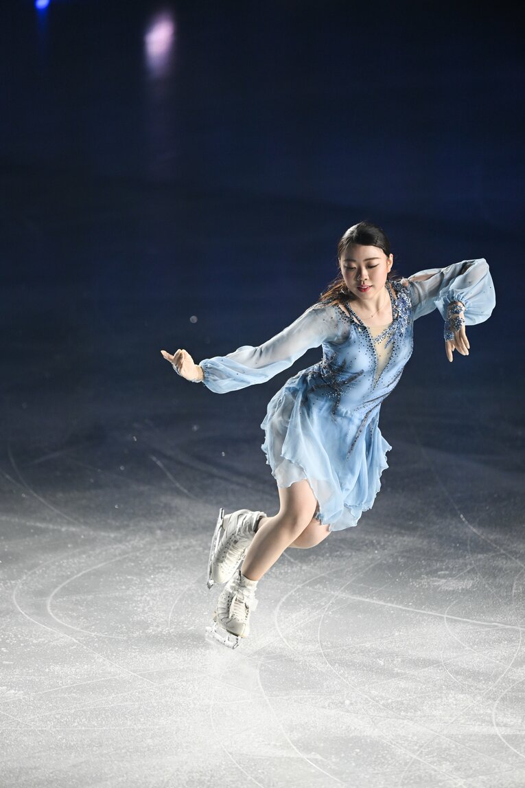 今年4月上旬、スターズ・オン・アイス大坂公演で演技を披露する紀平　©Asami Enomoto