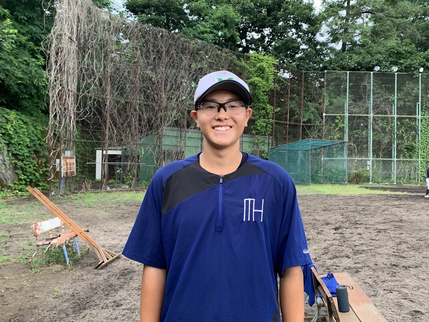 三上に誘われて森高校に入学した1年・上出蒼空（筆者撮影）