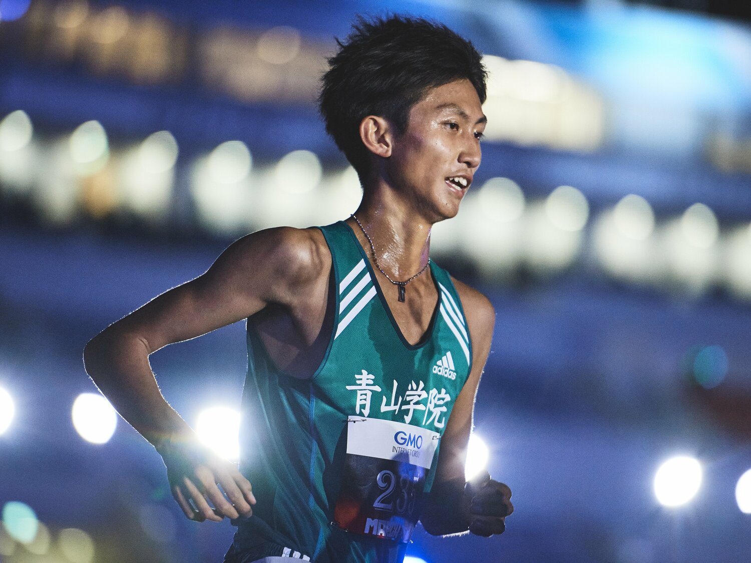 昨年11月のMARCH対抗戦を走る青学大の田中 ©Yuki Suenaga