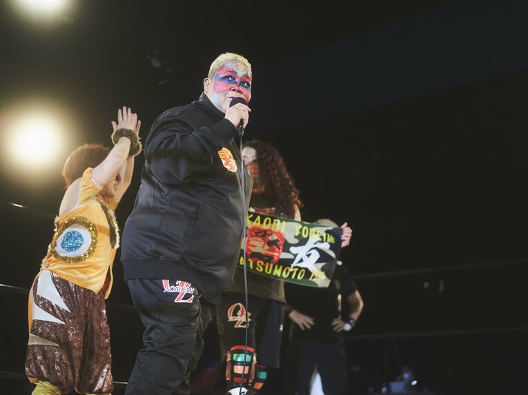 3月13日のOZアカデミー新宿FACE大会に突如登場し、4.3後楽園大会での復帰を宣言したアジャコング