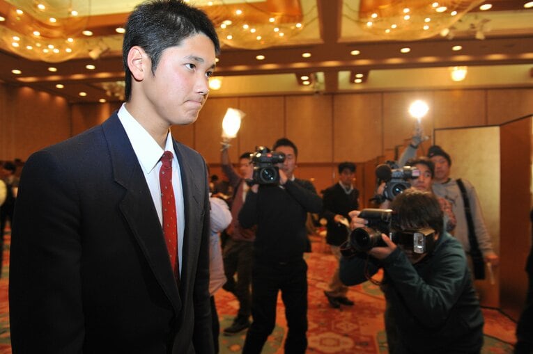 花巻東高校時代の大谷翔平　©Takashi Shimizu