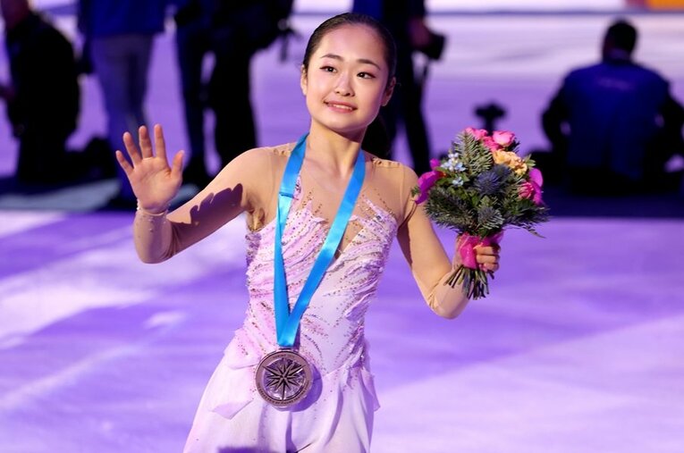 世界ジュニア選手権を史上最年少の14歳と4カ月で優勝、今シーズンの世界最高得点を叩き出した島田。一体、その強さはどこから来るのか ／ photograph by JIJI PRESS