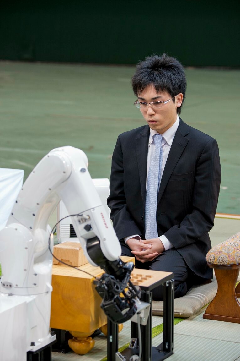 2014年の電王戦に臨んだ菅井竜也　©Toshiya Kondo