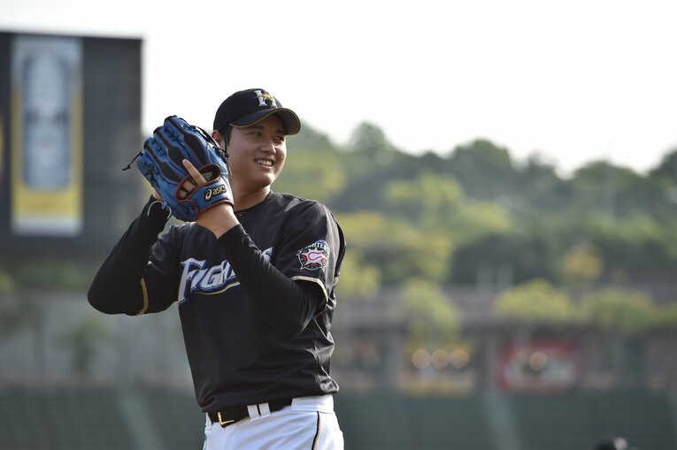 日本ハム時代の大谷翔平。2014年9月、神戸でのオリックス戦で　©Hideki Sugiyama