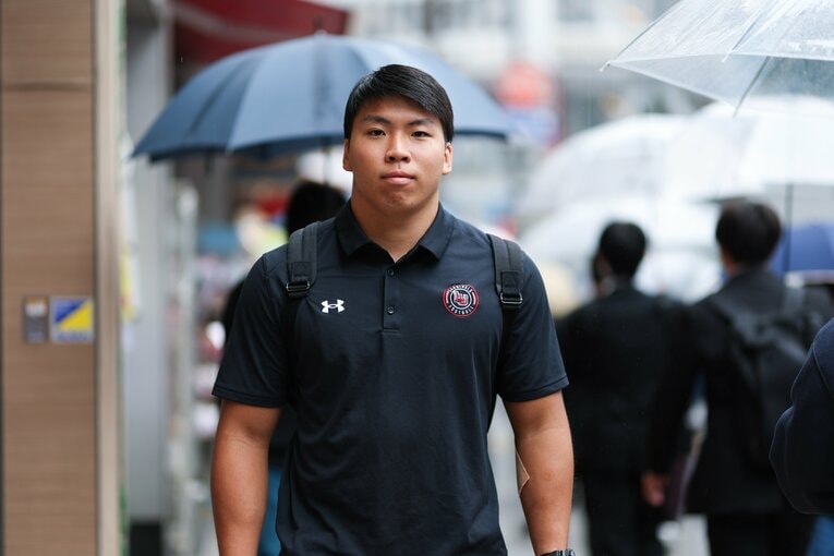 現在、米NCAA1部のラマー大学でラインバッカーとして活躍する吉川大紀。母は日本女王、兄妹は全米王者というアスリート一家だ　©Naoki Kitagawa