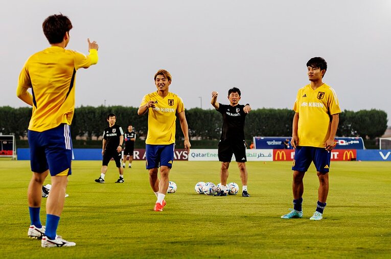 カタールW杯の練習中の一コマ　©Kiichi Matsumoto/JMPA