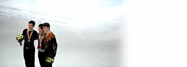 2010年の世界フィギュアスケート選手権（トリノ）。高橋大輔はアジア初、日本人初の世界王者となり、パトリック・チャンは2位となった。 ／ photograph by Takuya Sugiyama